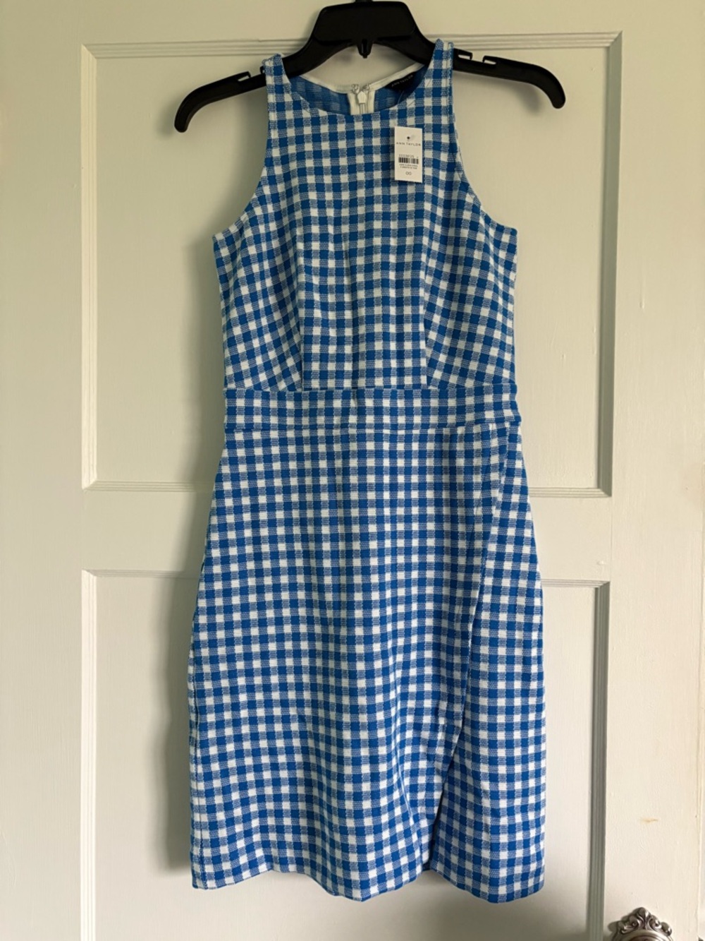 Ann Taylor Blue and White Gingham Dress - Size 00